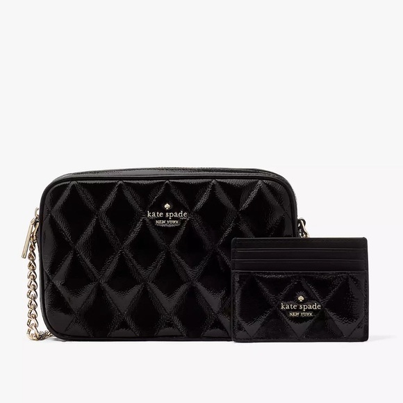 *BOGO FREE* NWT Kate Spade Glimmer Quilted Patent Leather Boxed Crossbody Set - Picture 2 of 7